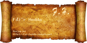 Für Hedda névjegykártya